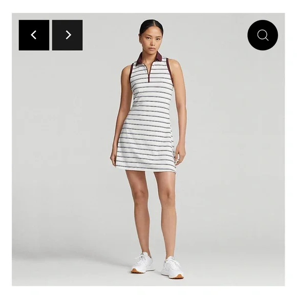 NWT RLX Ralph Lauren Women Striped Sleeveless Zip Airflow Polo Golf Dress Size S - Picture 4 of 13
